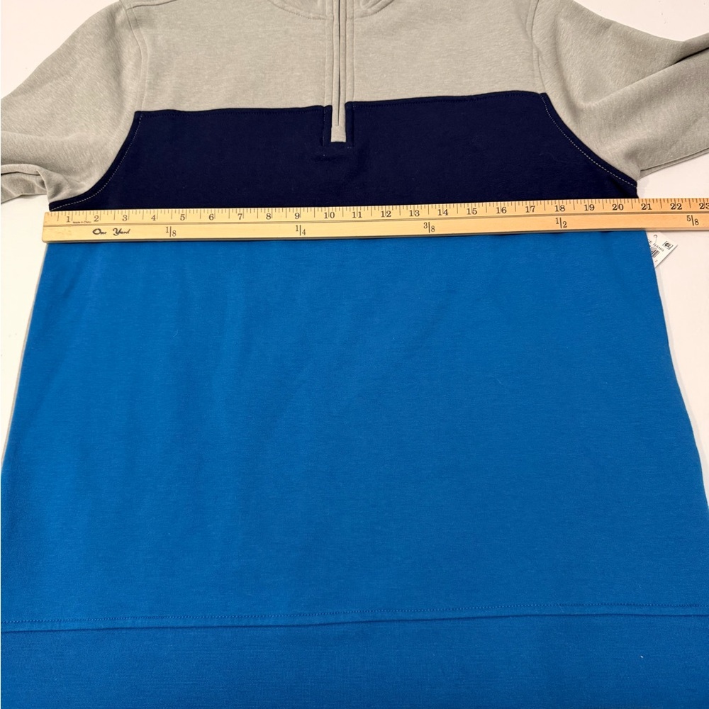 Club Room Men's Tri-Tone Fleece Hang Sweater - Light Gray, Dark Blue, Sky Blue - Picture 9 of 10